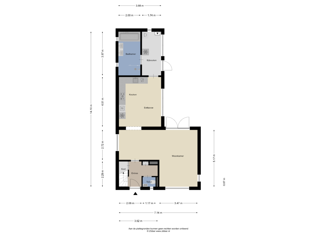 Bekijk plattegrond van Begane grond van Bremstraat 115