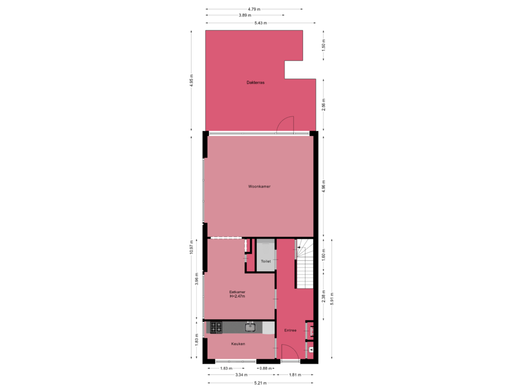 View floorplan of Appartement 2e verdieping of Opsterland 130