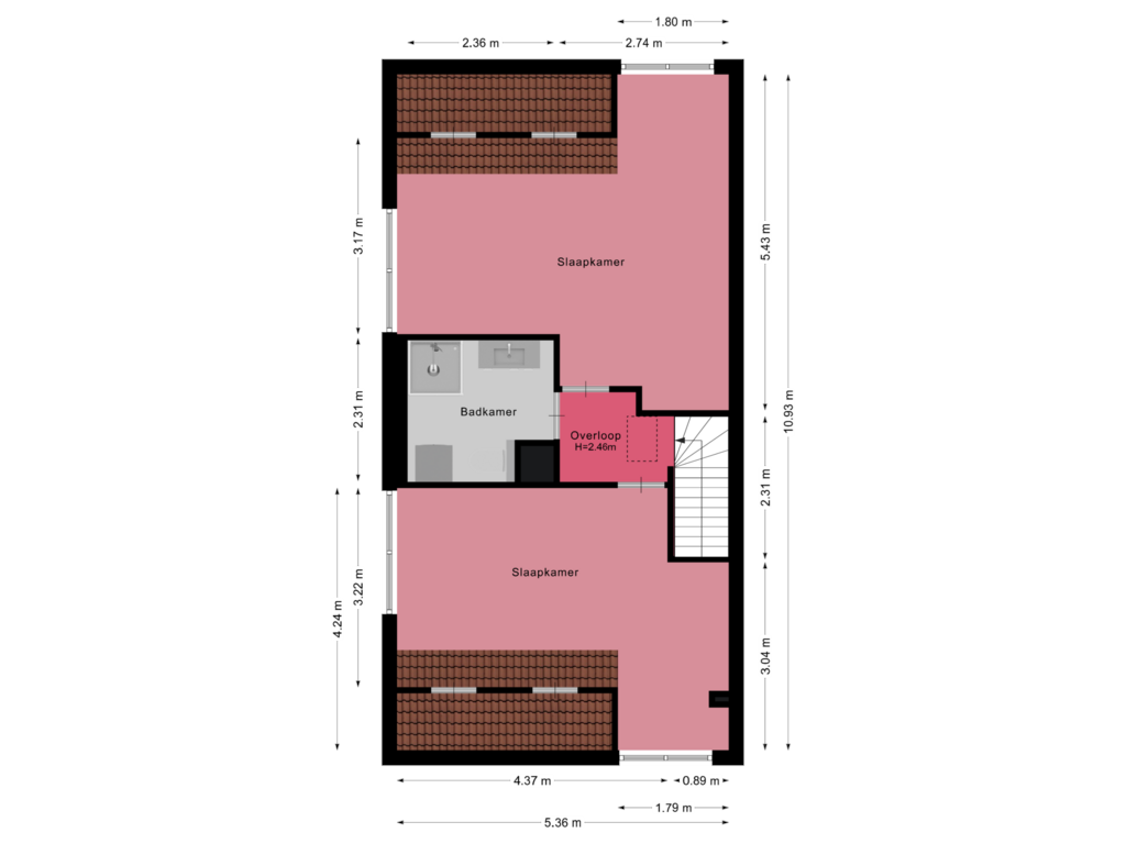 View floorplan of 3e Verdieping of Opsterland 130