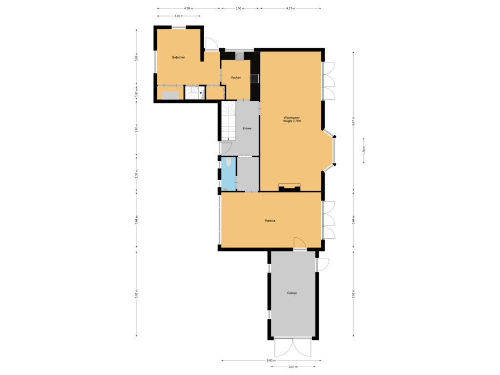 Bekijk plattegrond van Begane grond van Bussumergrintweg 63