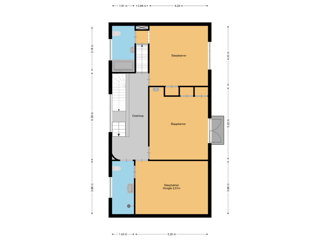 Bekijk plattegrond van 1e verdieping van Bussumergrintweg 63