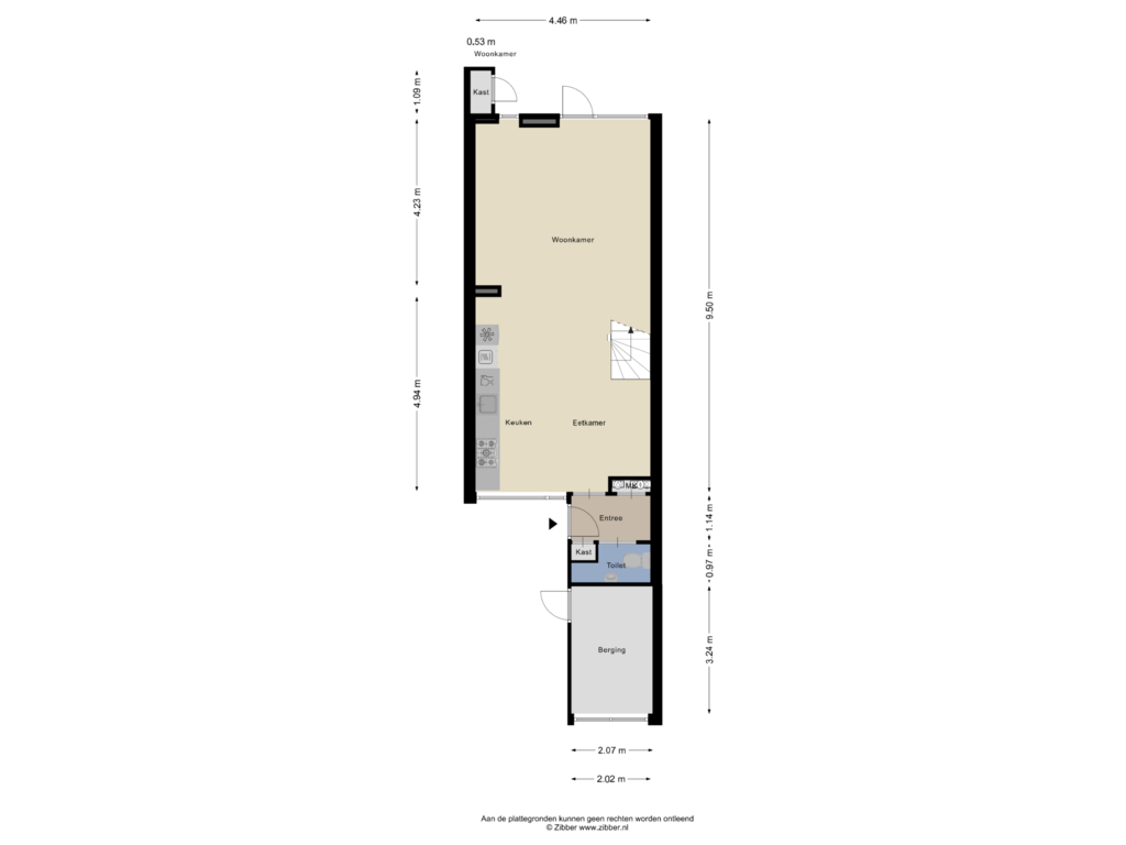 Bekijk plattegrond van Begane grond van Van Zuijlenstraat 13