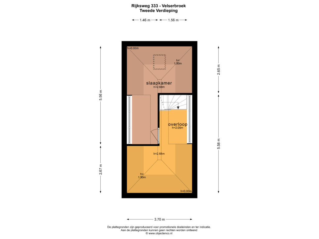 View floorplan of TWEEDE VERDIEPING of Rijksweg 333