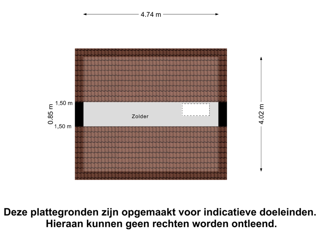 View floorplan of Zolder of Julianastraat 5