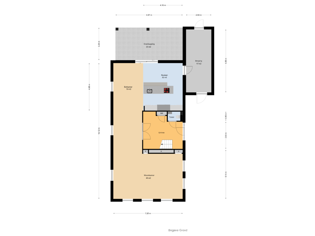 Bekijk plattegrond van Begane Grond van Moestuin 4