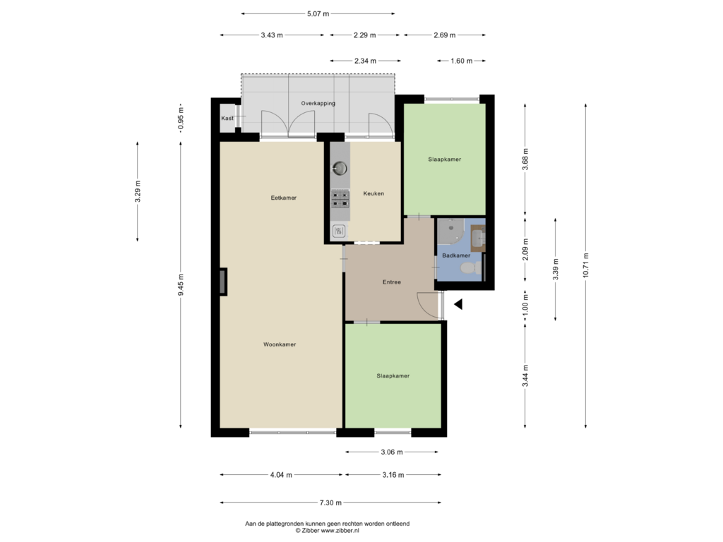 View floorplan of Appartement of Le Bron de Vexelastraat 37