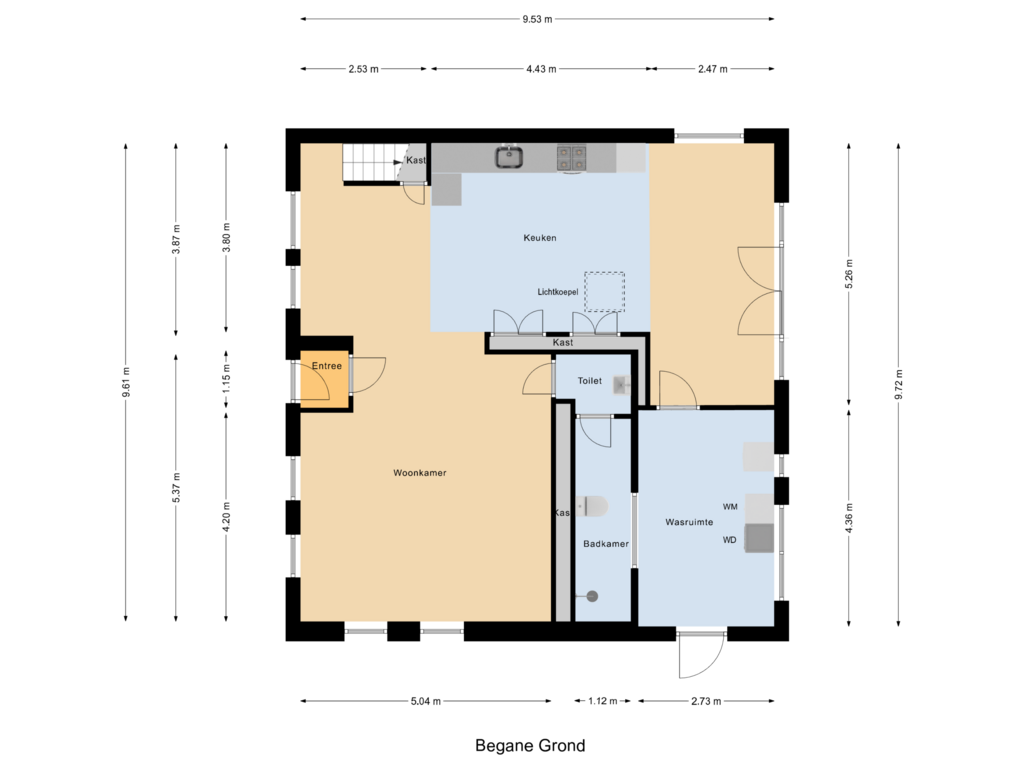 Bekijk plattegrond van Begane Grond van Oosteinde 126