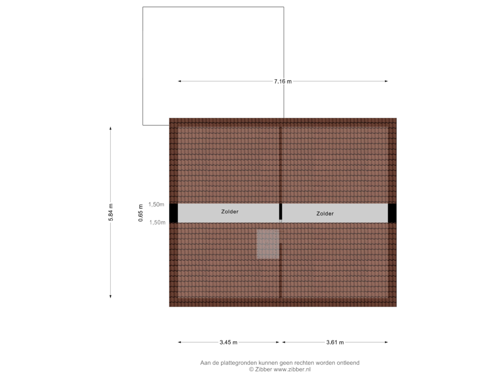 View floorplan of Zolder of Kerkeveldstraat 7