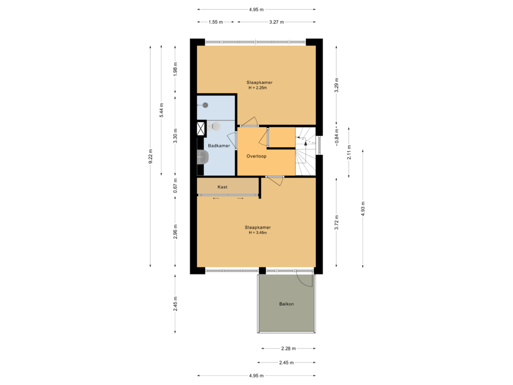 Bekijk plattegrond van Eerste verdieping van De Prunus 58