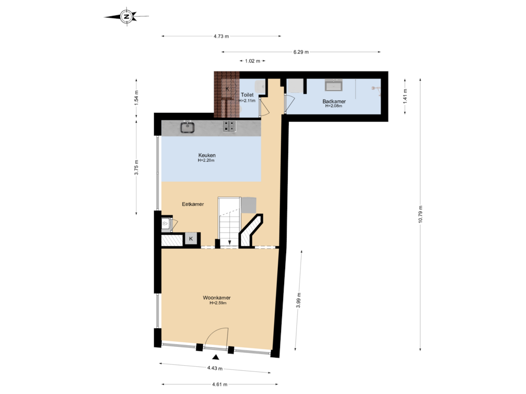 Bekijk plattegrond van Begane Grond van Jansstraat 23