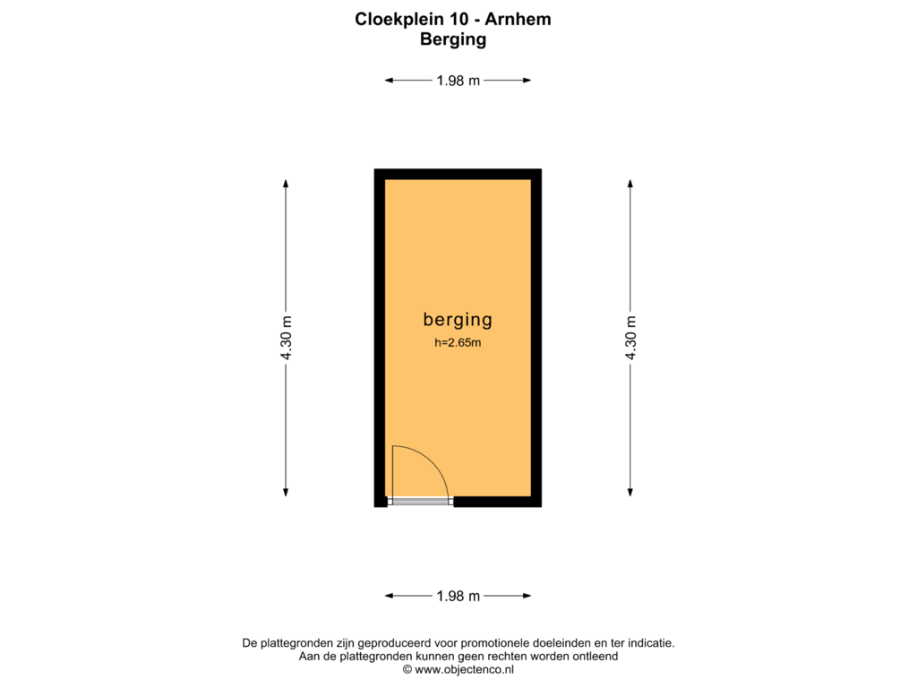 Bekijk plattegrond van Berging van Cloekplein 10