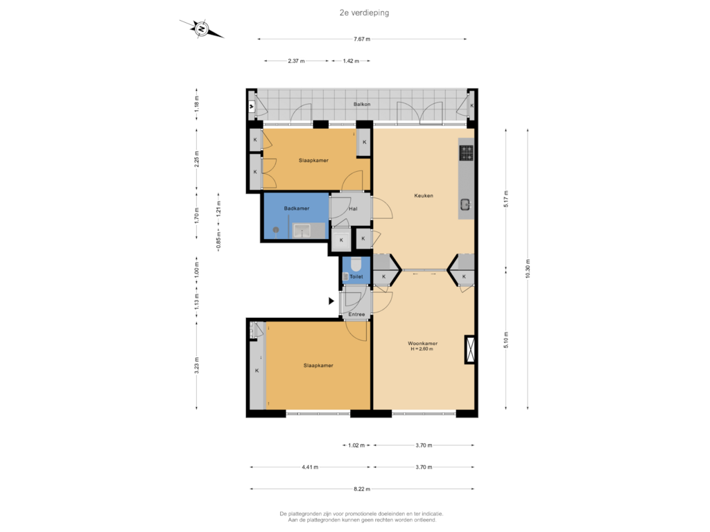 Bekijk plattegrond van 2e verdieping van Rijnstraat 52-2