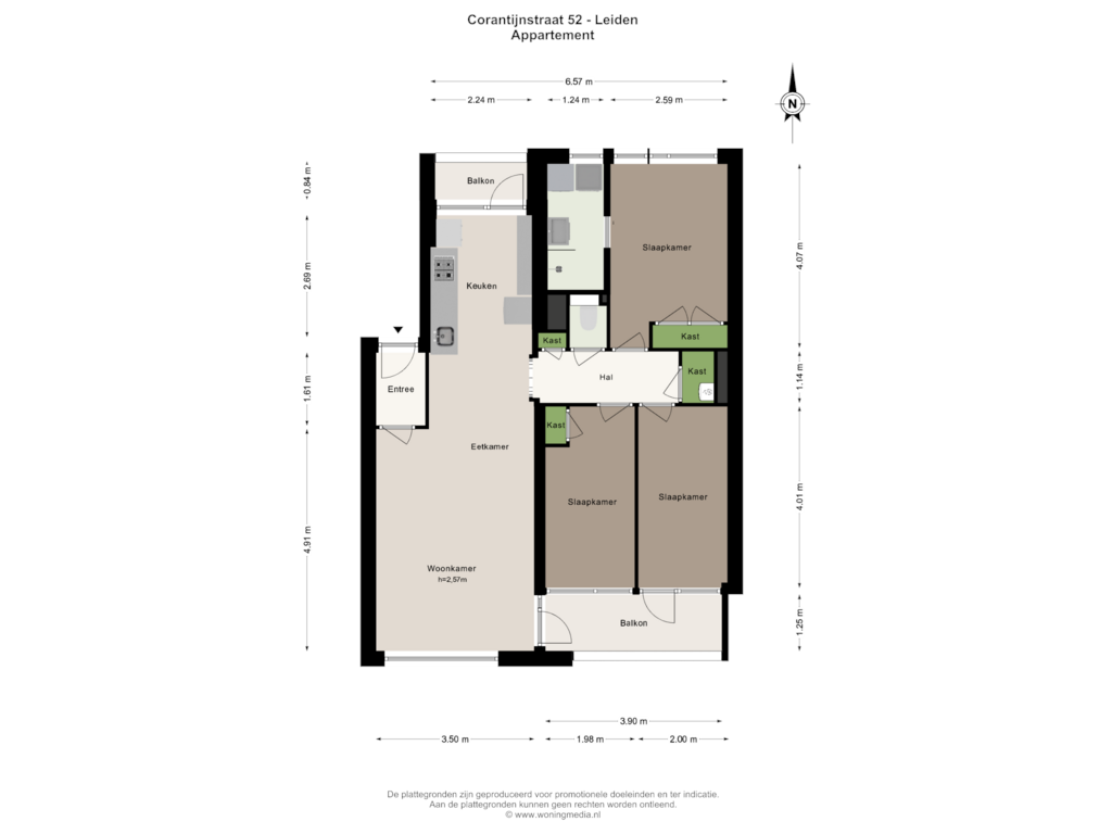 Bekijk plattegrond van Appartement van Corantijnstraat 52