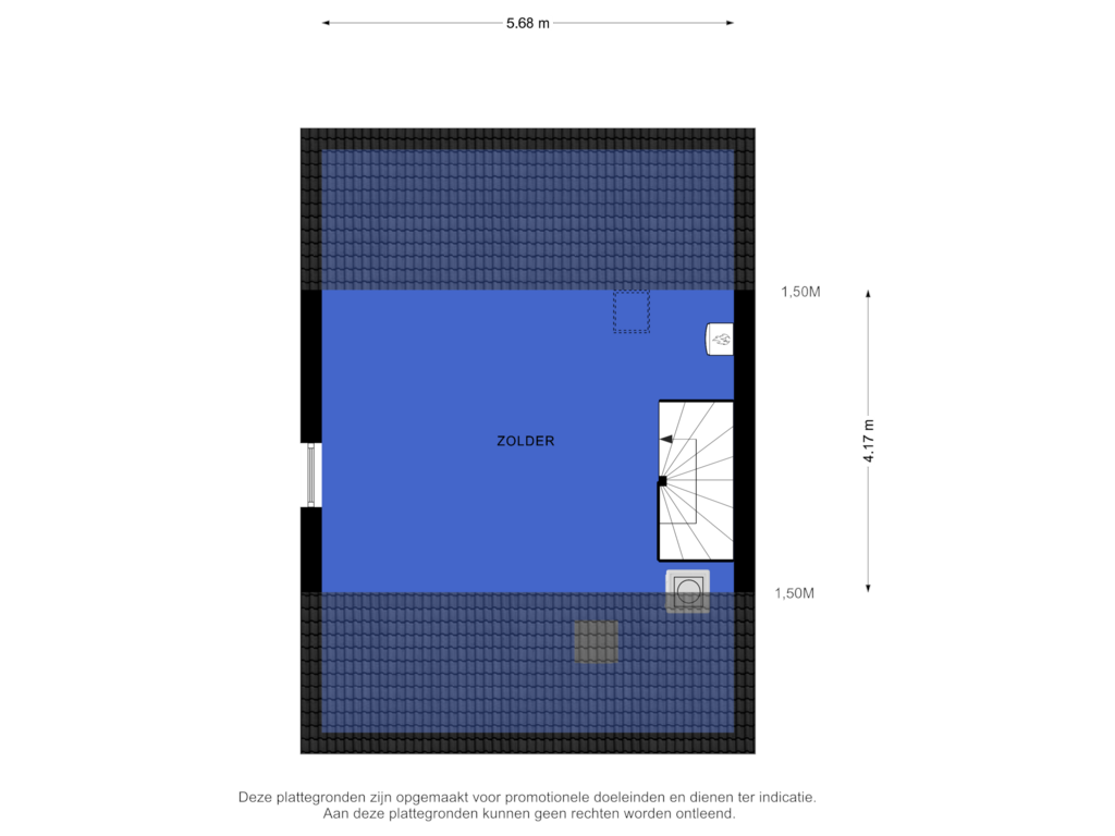 Bekijk plattegrond van 2e VERDIEPING van Achterhoven 32