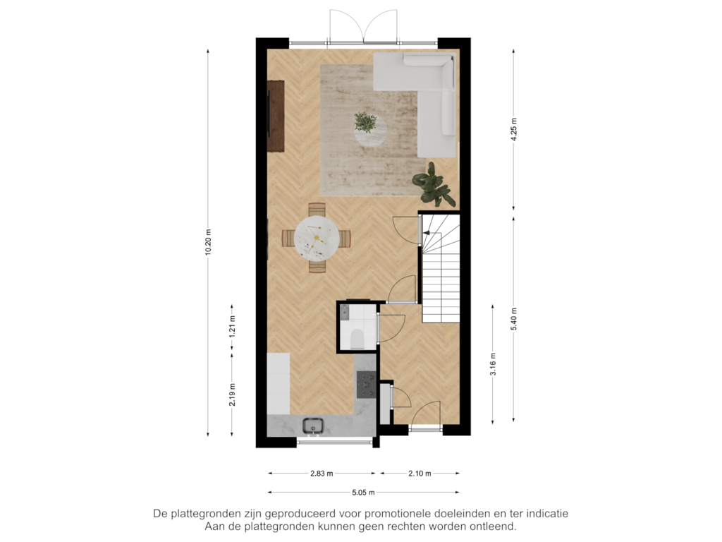 View floorplan of Begane grond of Spoorlaan 100-A