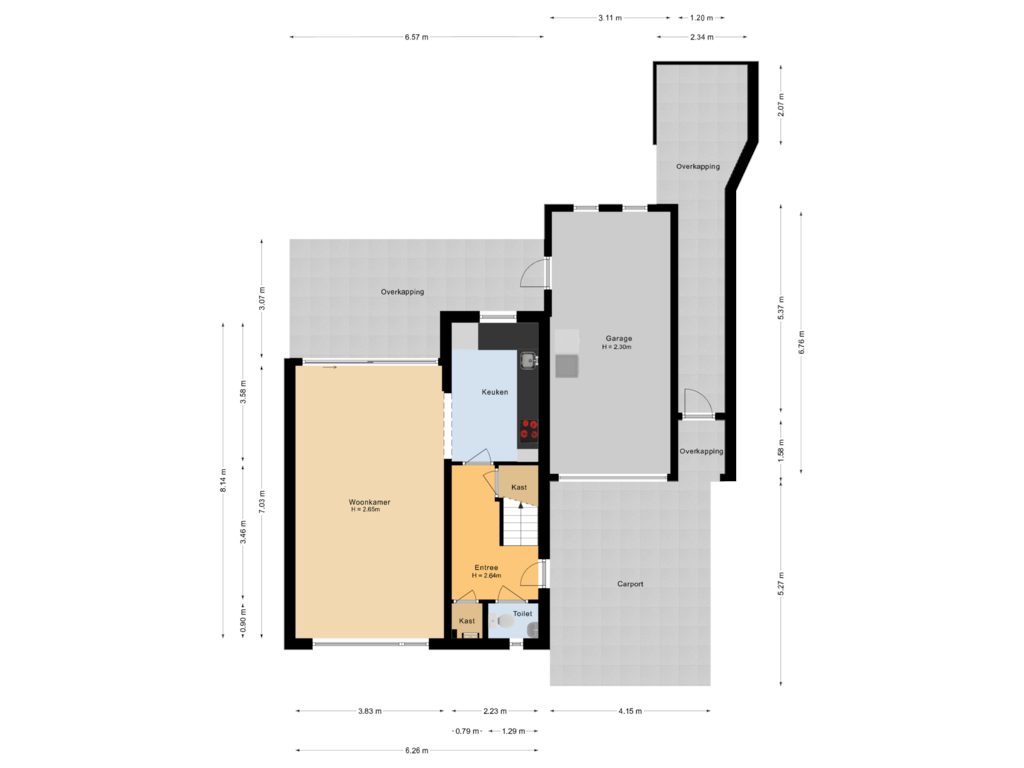 Bekijk plattegrond van Begane grond van Jean Romestraat 11