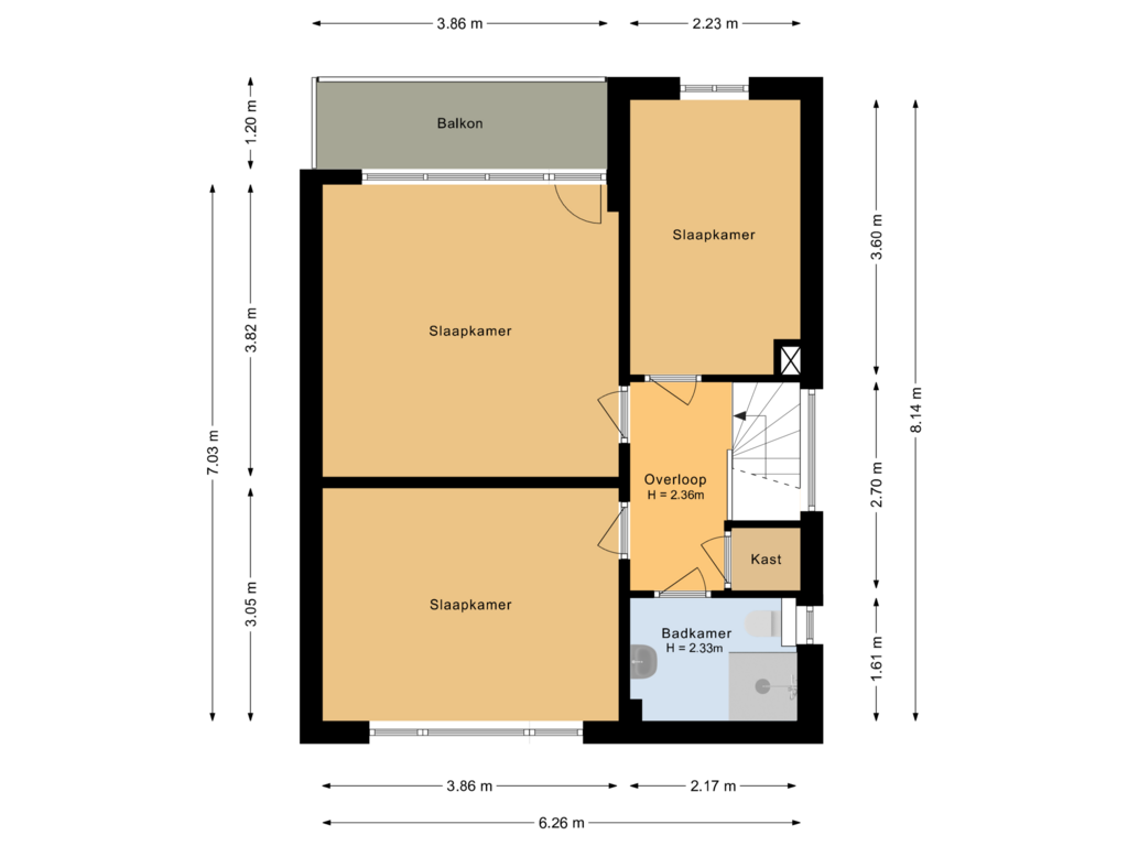 Bekijk plattegrond van Eerste verdieping van Jean Romestraat 11