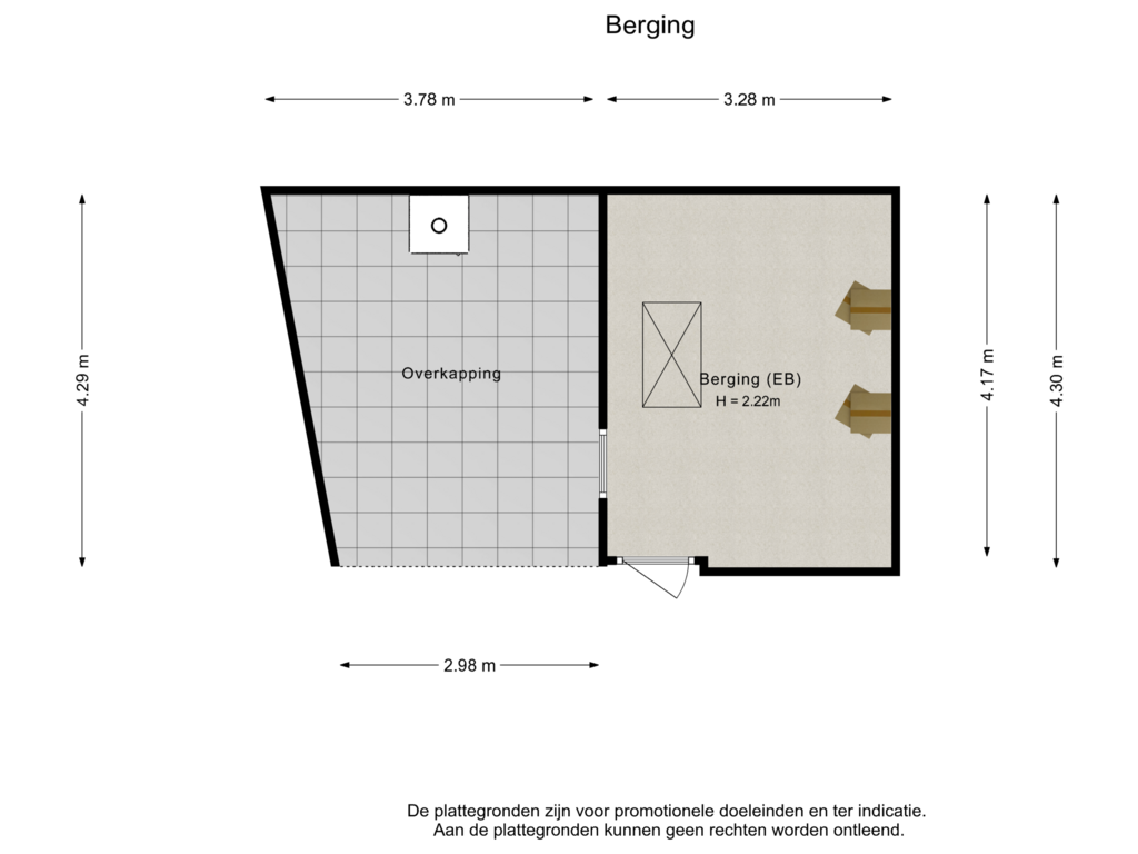 Bekijk plattegrond van Berging van Voorstadslaan 204