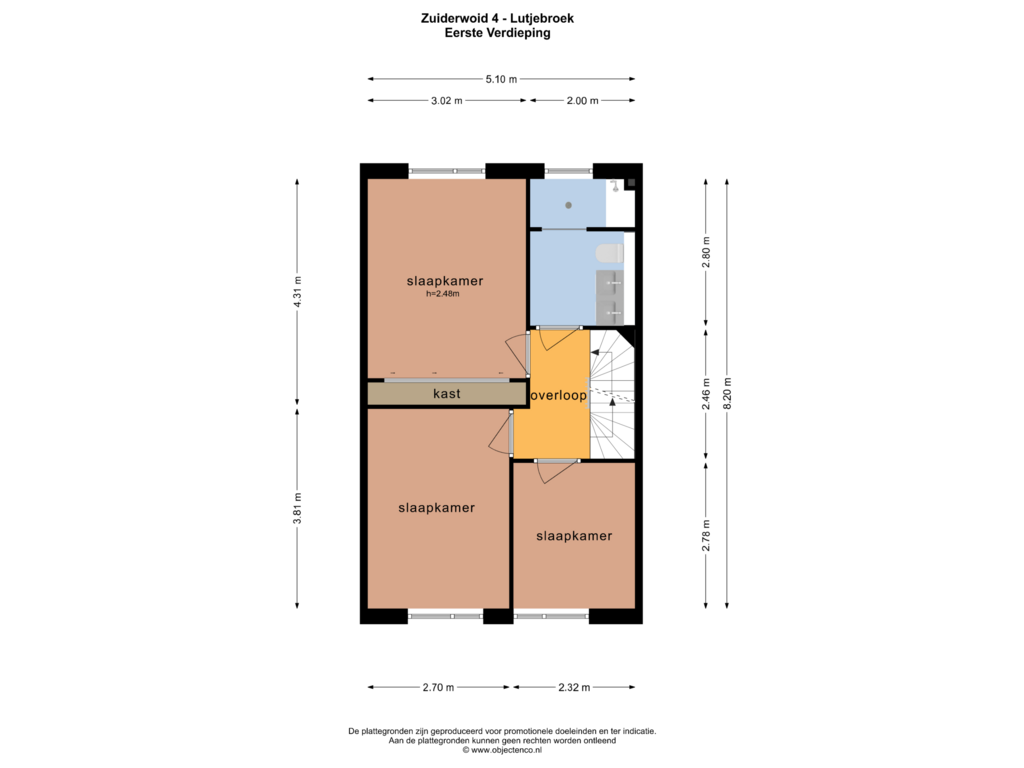 Bekijk plattegrond van EERSTE VERDIEPING van Zuiderwoid 4