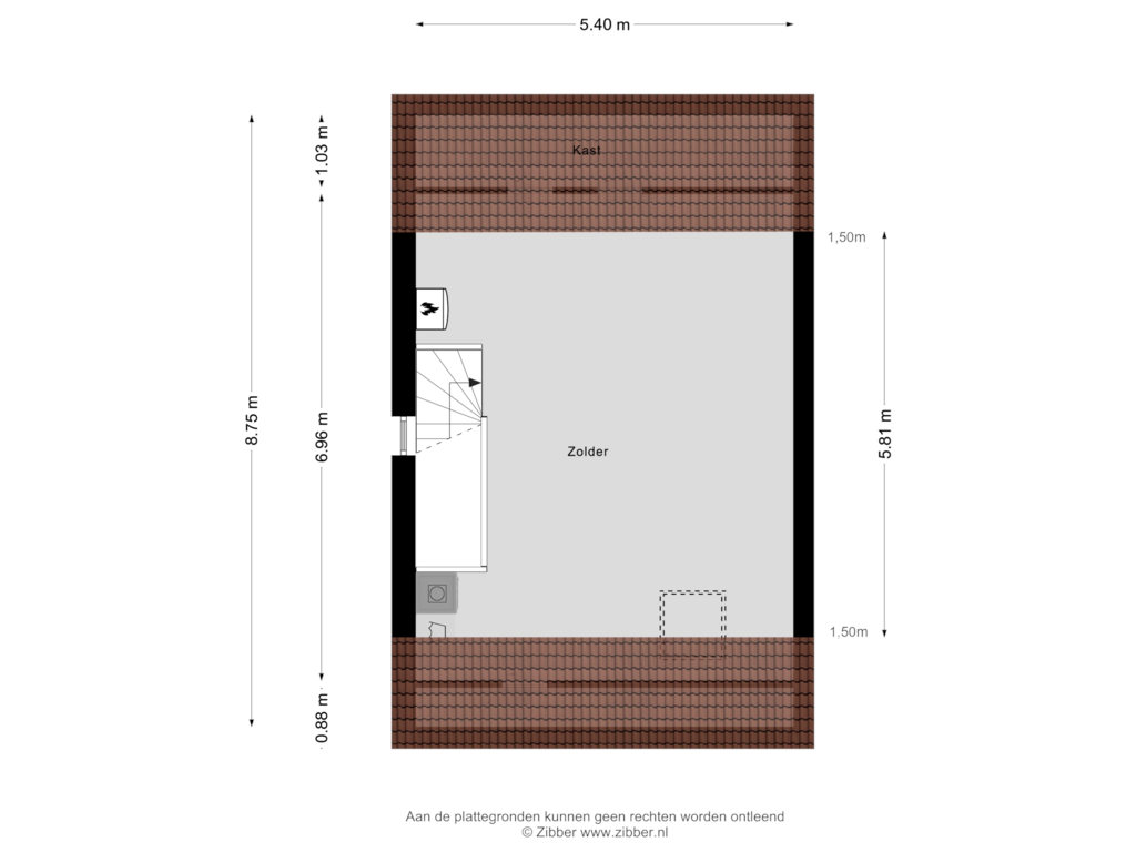 View floorplan of Tweede verdieping of Maneschijn 34