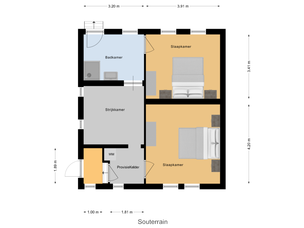 Bekijk plattegrond van Souterrain van Bredeweg 350