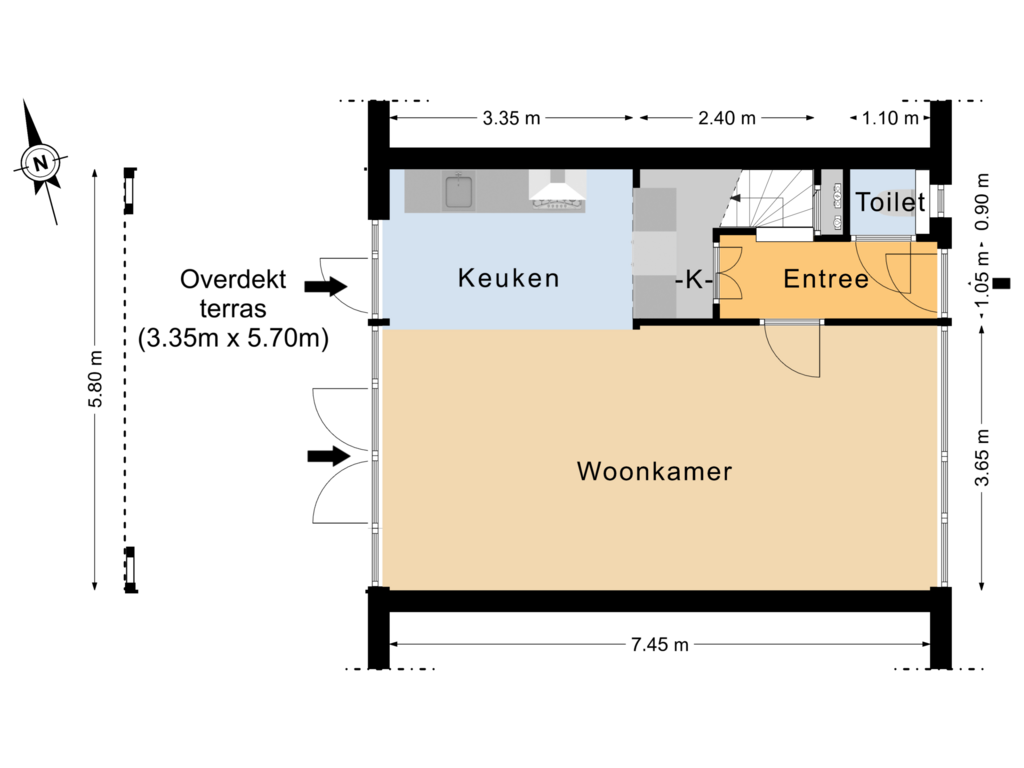 View floorplan of Begane grond of Lange Voor 19