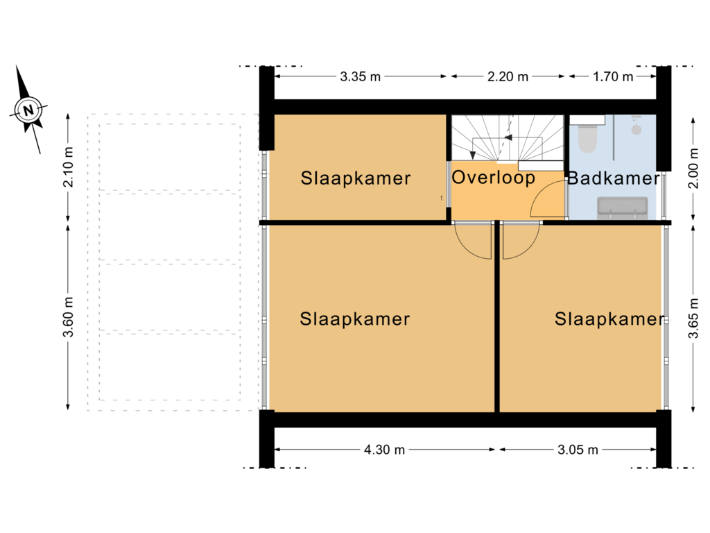 View floorplan of 1e Verdieping of Lange Voor 19