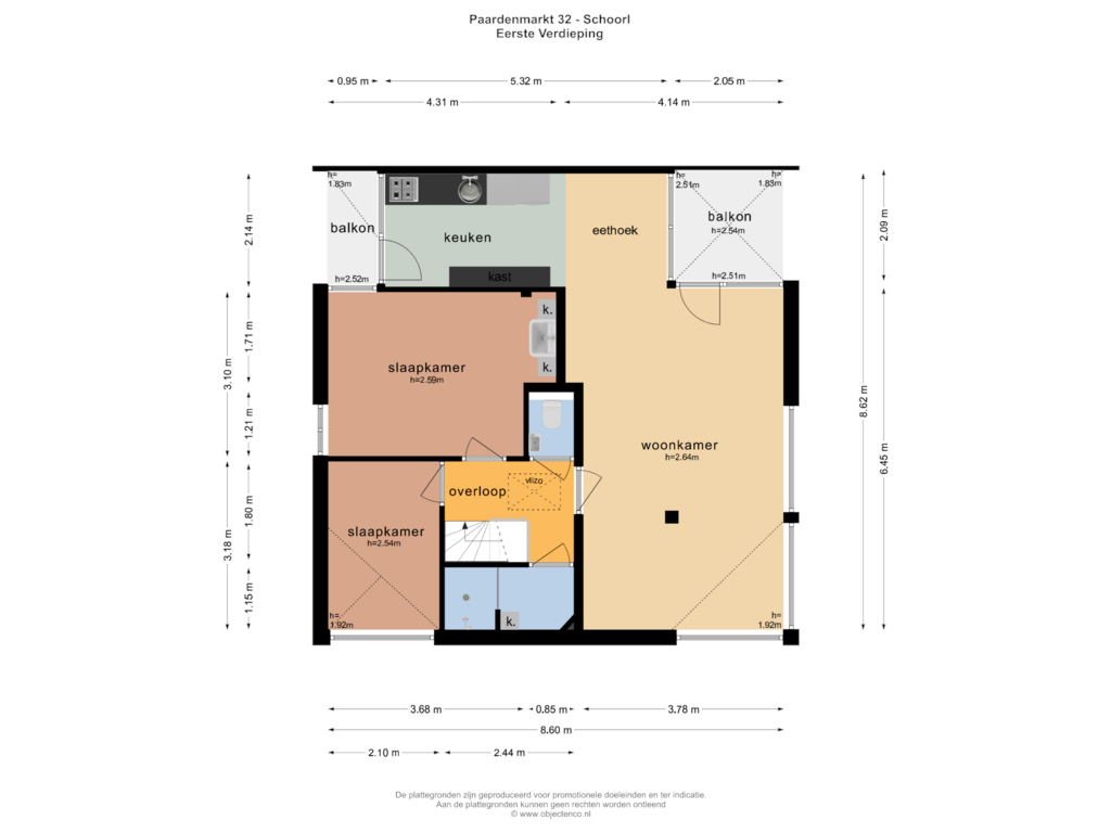 Bekijk plattegrond van EERSTE VERDIEPING van Paardenmarkt 32