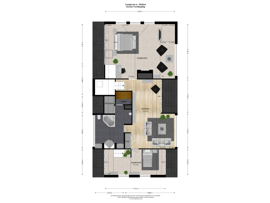 Bekijk plattegrond van Eerste Verdieping van Langeven 9