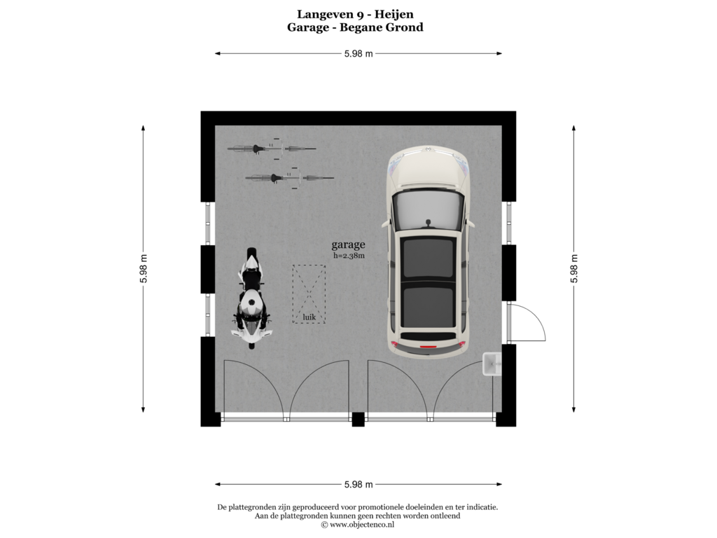 Bekijk plattegrond van Garage - Begane grond van Langeven 9