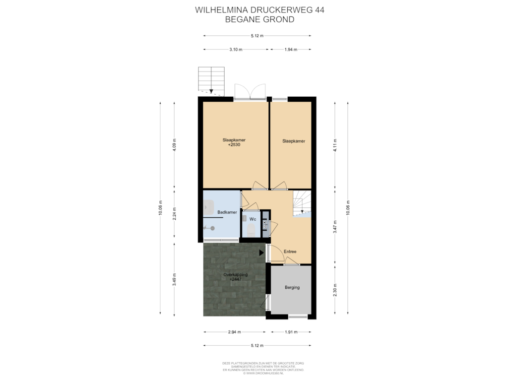 Bekijk plattegrond van Begane grond van Wilhelmina Druckerweg 44