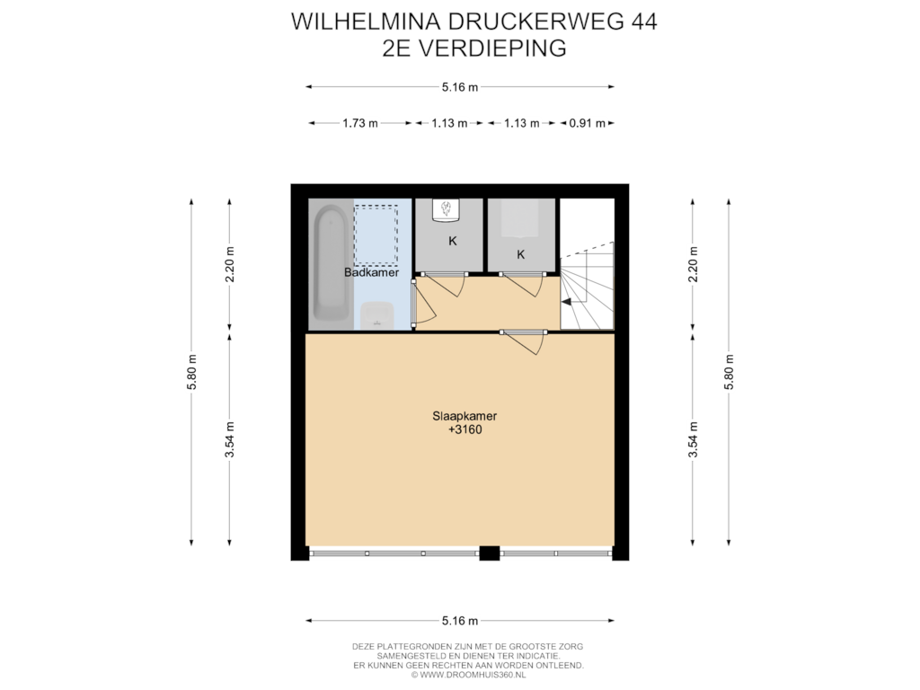 Bekijk plattegrond van 2E Verdieping van Wilhelmina Druckerweg 44