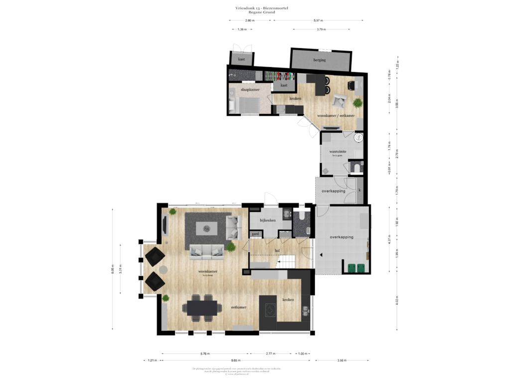 Bekijk plattegrond van BEGANE GROND van Vriesdonk 13