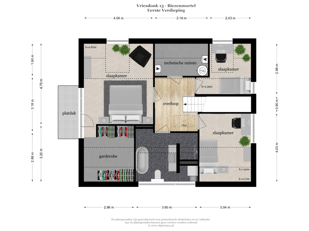 Bekijk plattegrond van EERSTE VERDIEPING van Vriesdonk 13