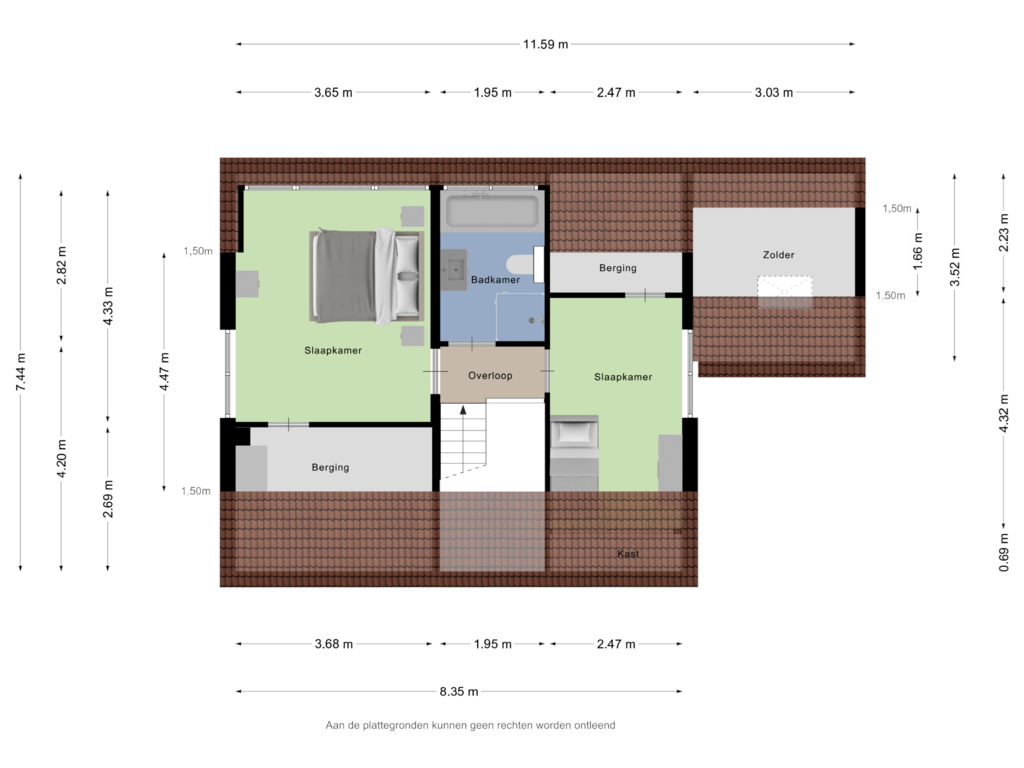 Bekijk plattegrond van Eerste Verdieping van Kerkhoflaan 46