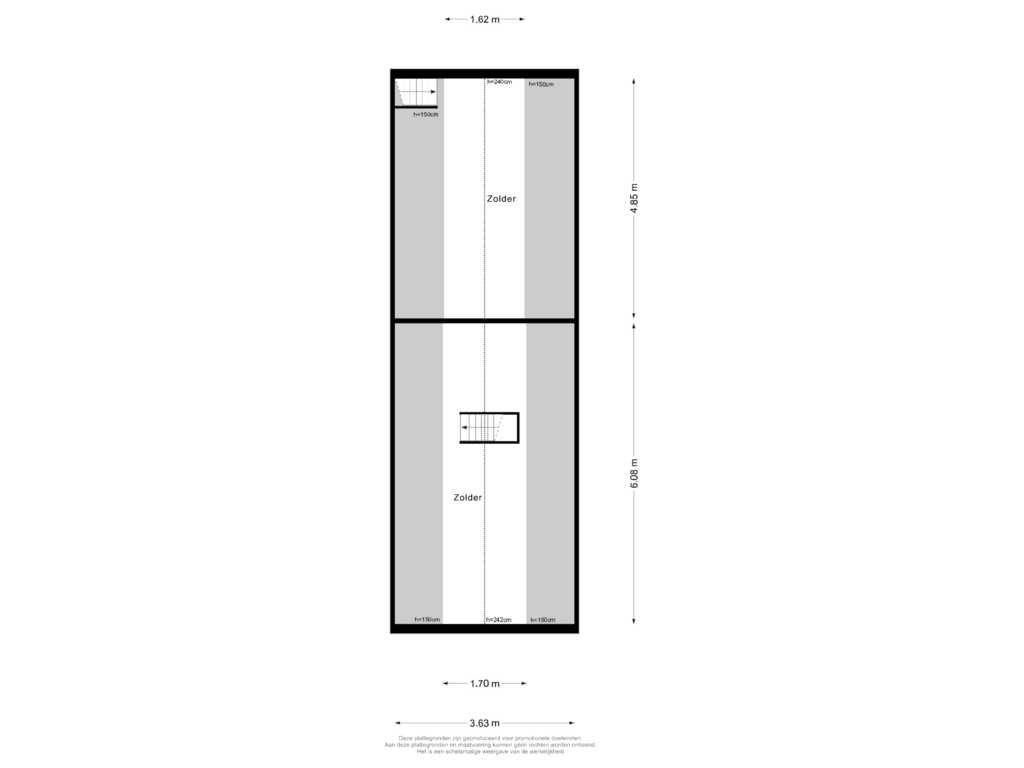 Bekijk plattegrond van Schuur Zolder van Pelikaanstraat 16