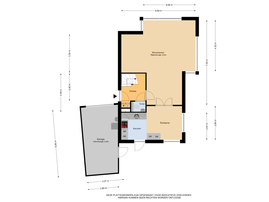 Bekijk plattegrond van Begane grond van Noordsingel 163