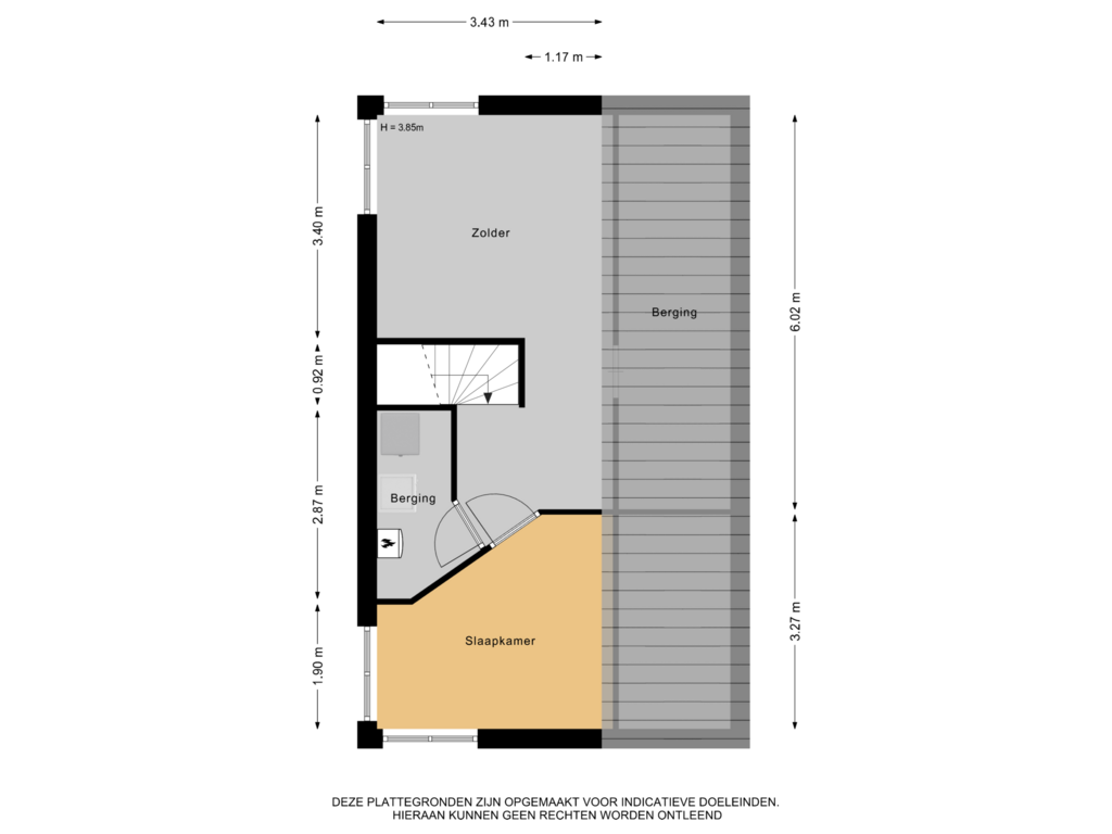 Bekijk plattegrond van 2e verdieping van Noordsingel 163