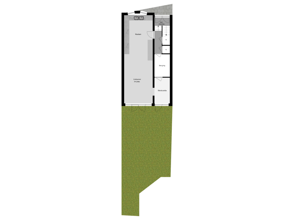 Bekijk plattegrond van Perceeloverzicht van Bergselaan 206-A