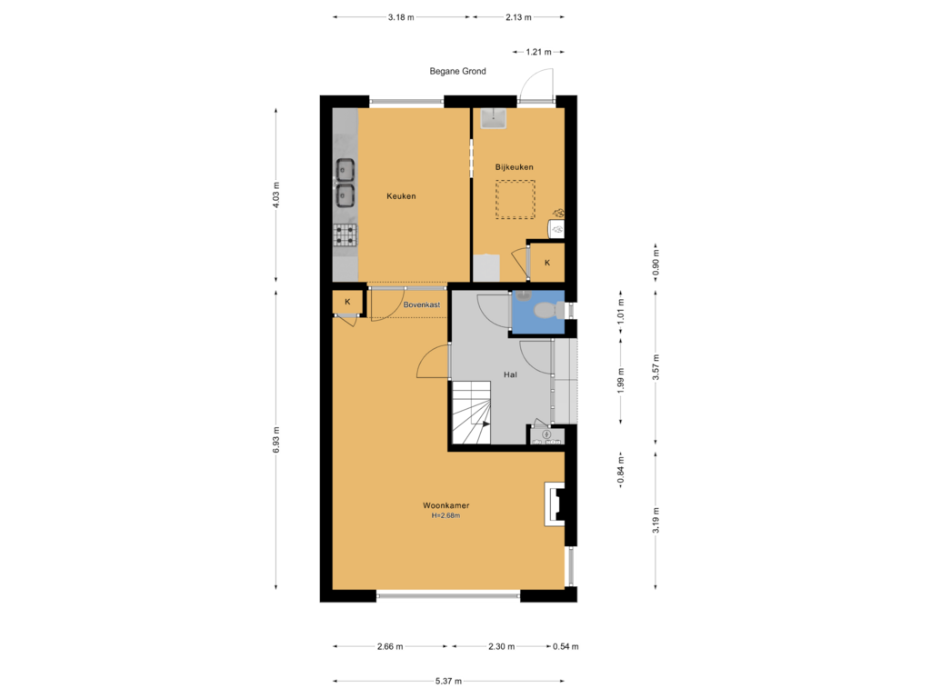 Bekijk plattegrond van Begane Grond van Noordweg 74