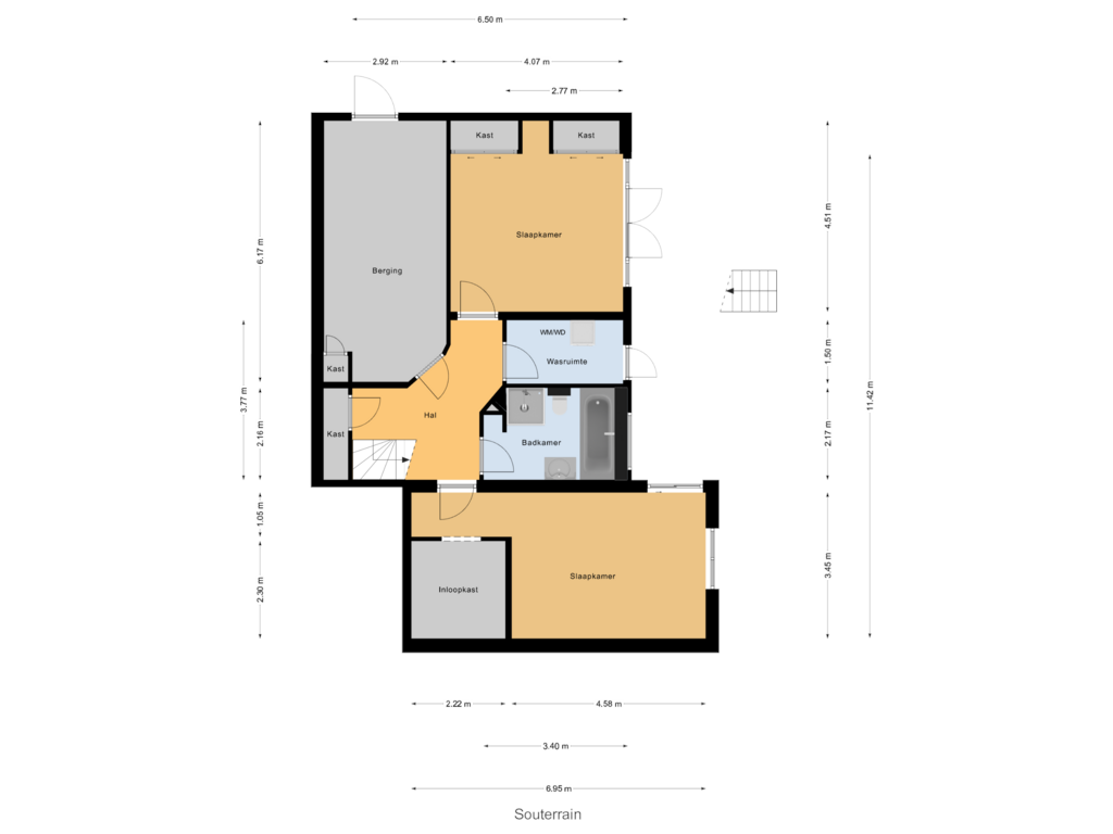 Bekijk plattegrond van Souterrain van Dorpsstraat 65