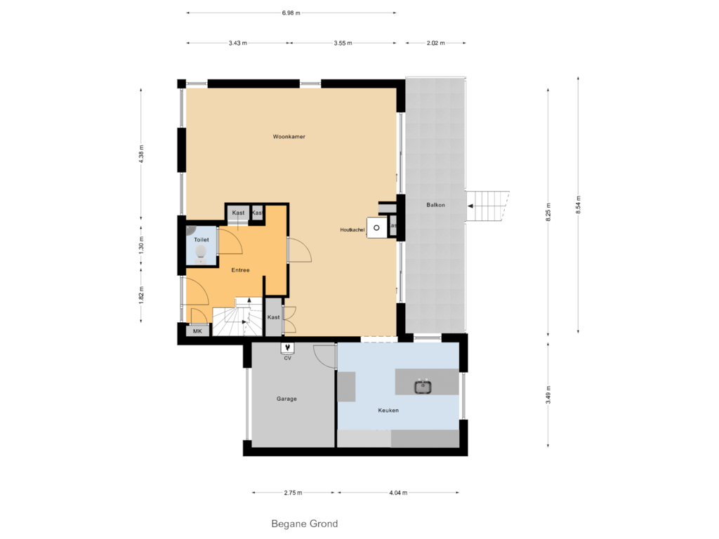 Bekijk plattegrond van Begane Grond van Dorpsstraat 65