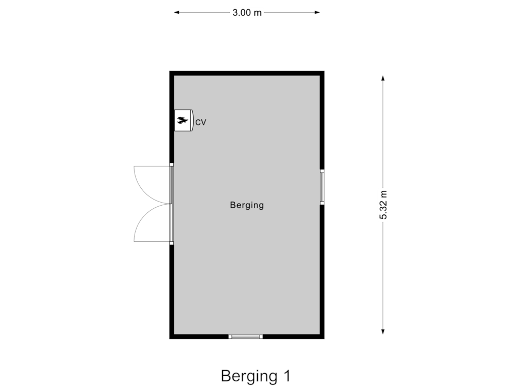 Bekijk plattegrond van Berging 1 van Dorpsstraat 65