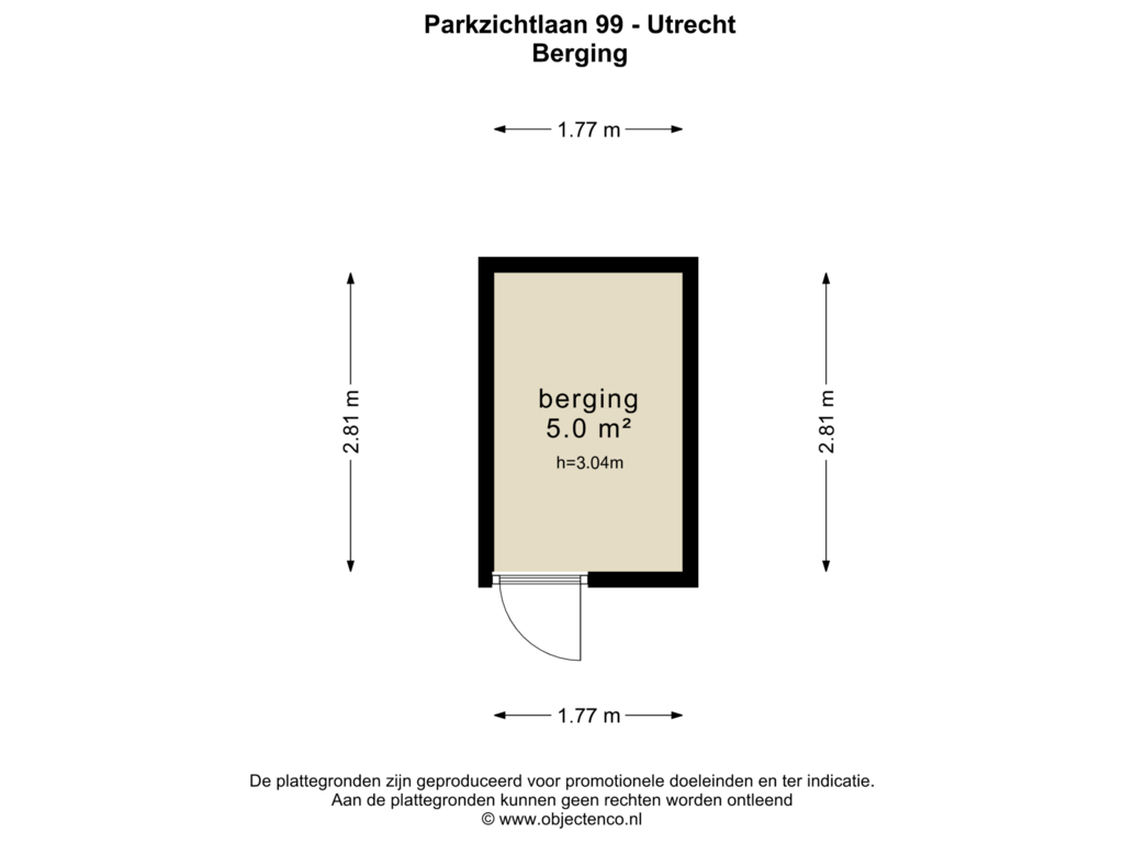 Bekijk plattegrond van Berging van Parkzichtlaan 99