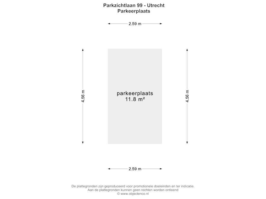 Bekijk plattegrond van Parkeerplaats van Parkzichtlaan 99