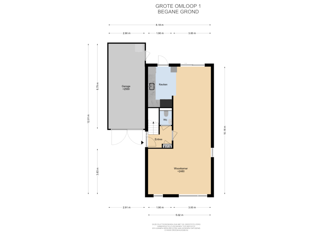 Bekijk plattegrond van Begane grond van Grote Omloop 1