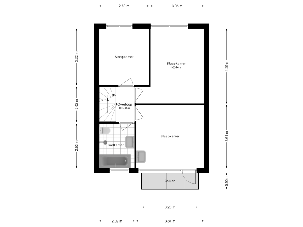 Bekijk plattegrond van 1e Verdieping van Loggerstraat 9