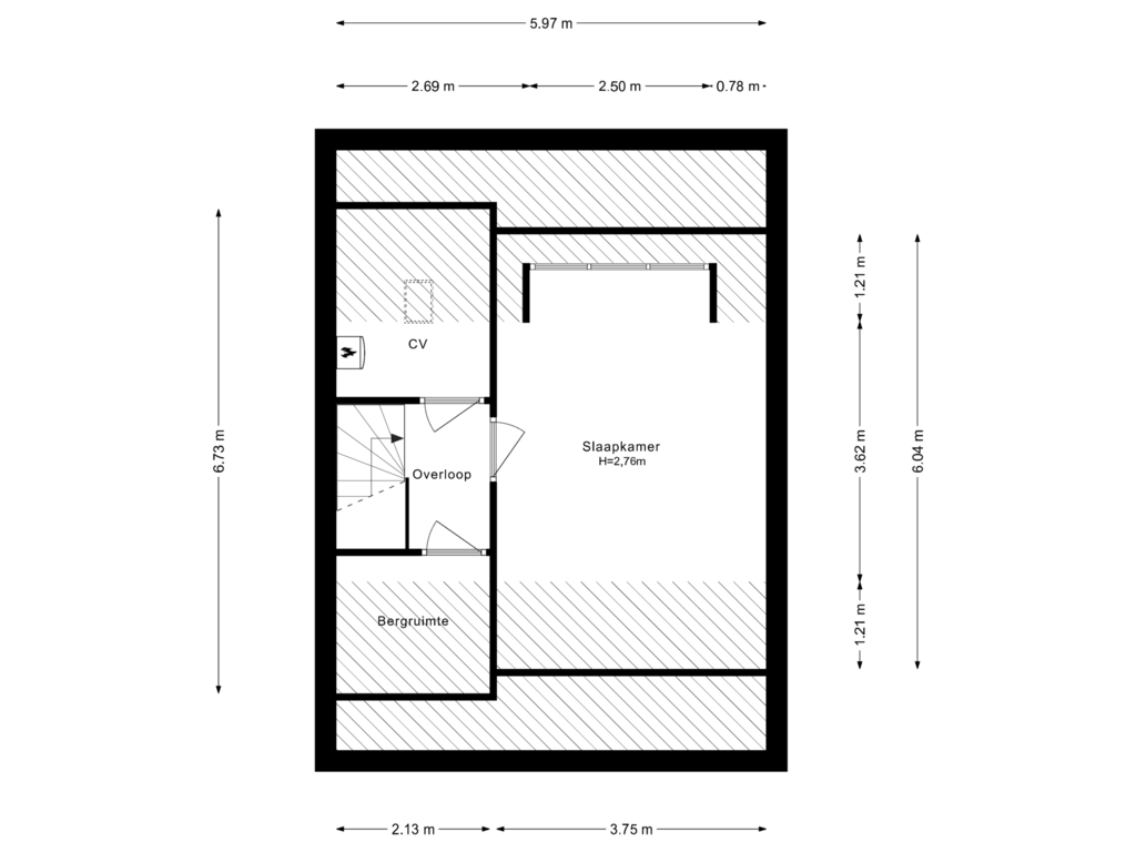 Bekijk plattegrond van 2e Verdieping van Loggerstraat 9