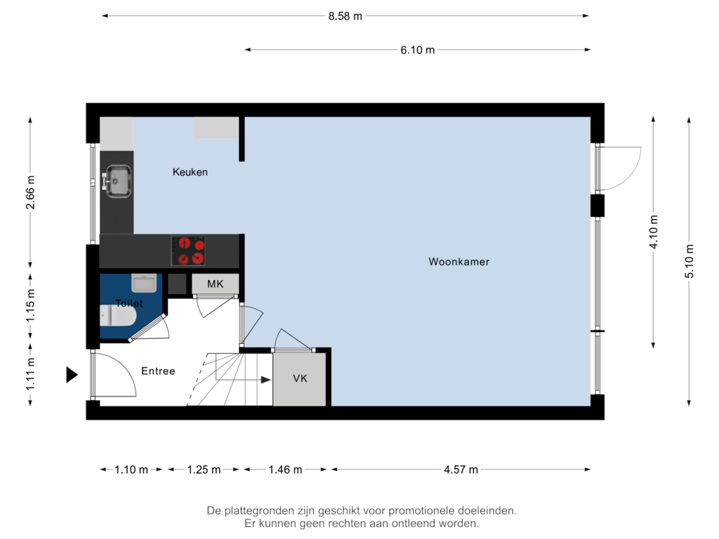 View floorplan of Begane Grond of Nieuweweg 3