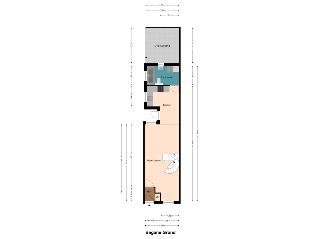 View floorplan of Begane Grond of Roermondseweg 25